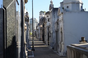 Although it looks like a city street, this is actually the historic Recoleta Cemetery.