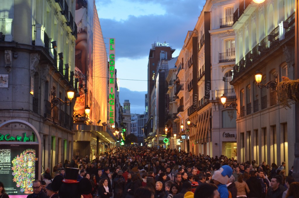 The streets of Madrid on a Saturday night